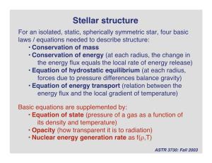 Stellar Structure
