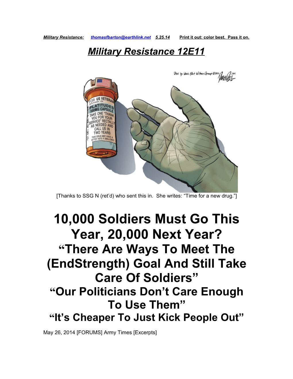 10,000 Soldiers Must Go This Year, 20,000 Next Year?