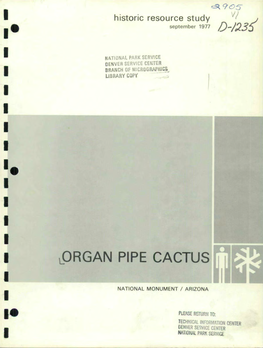 Organ Pipe Cactus National Monument, Arizona (Washington: National Park Service Office of Archeology and Historic Preservation, 1969), Pp