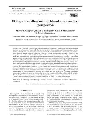 Biology of Shallow Marine Ichnology: a Modern Perspective