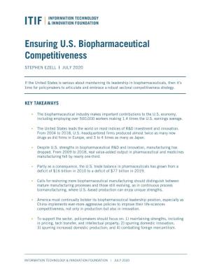 Ensuring U.S. Biopharmaceutical Competitiveness