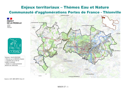 Enjeux Territoriaux – Thèmes Eau Et Nature Communauté D’Agglomérations Portes De France - Thionville