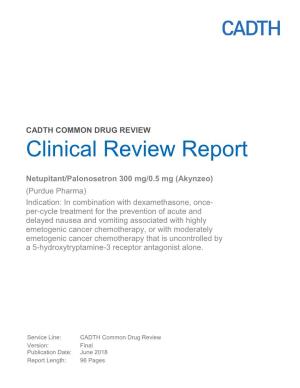 CDR Clinical Review Report for Akynzeo