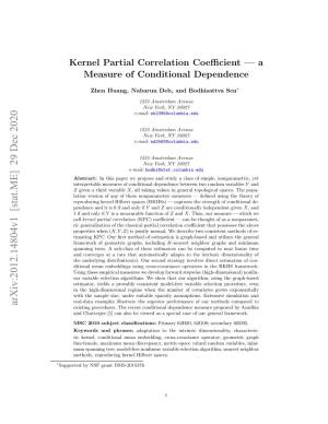 Kernel Partial Correlation Coefficient