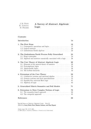 A Survey of Abstract Algebraic Logic 15 Bras