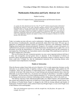 Mathematics Education and Early Abstract Art