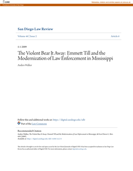 Emmett Till and the Modernization of Law Enforcement in Mississippi