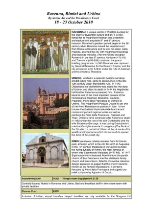 Ravenna and Urbino