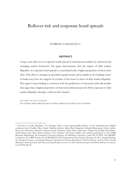 Rollover Risk and Corporate Bond Spreads
