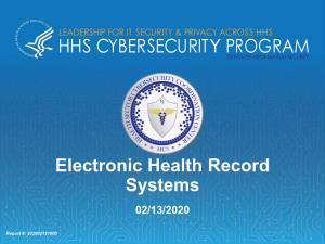 Electronic Health Record Systems 02/13/2020