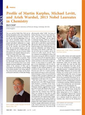 Profile of Martin Karplus, Michael Levitt, and Arieh Warshel, 2013