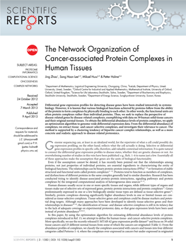 The Network Organization of Cancer-Associated Protein