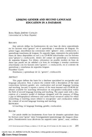 Linking Gender and Second Language Education in a Database