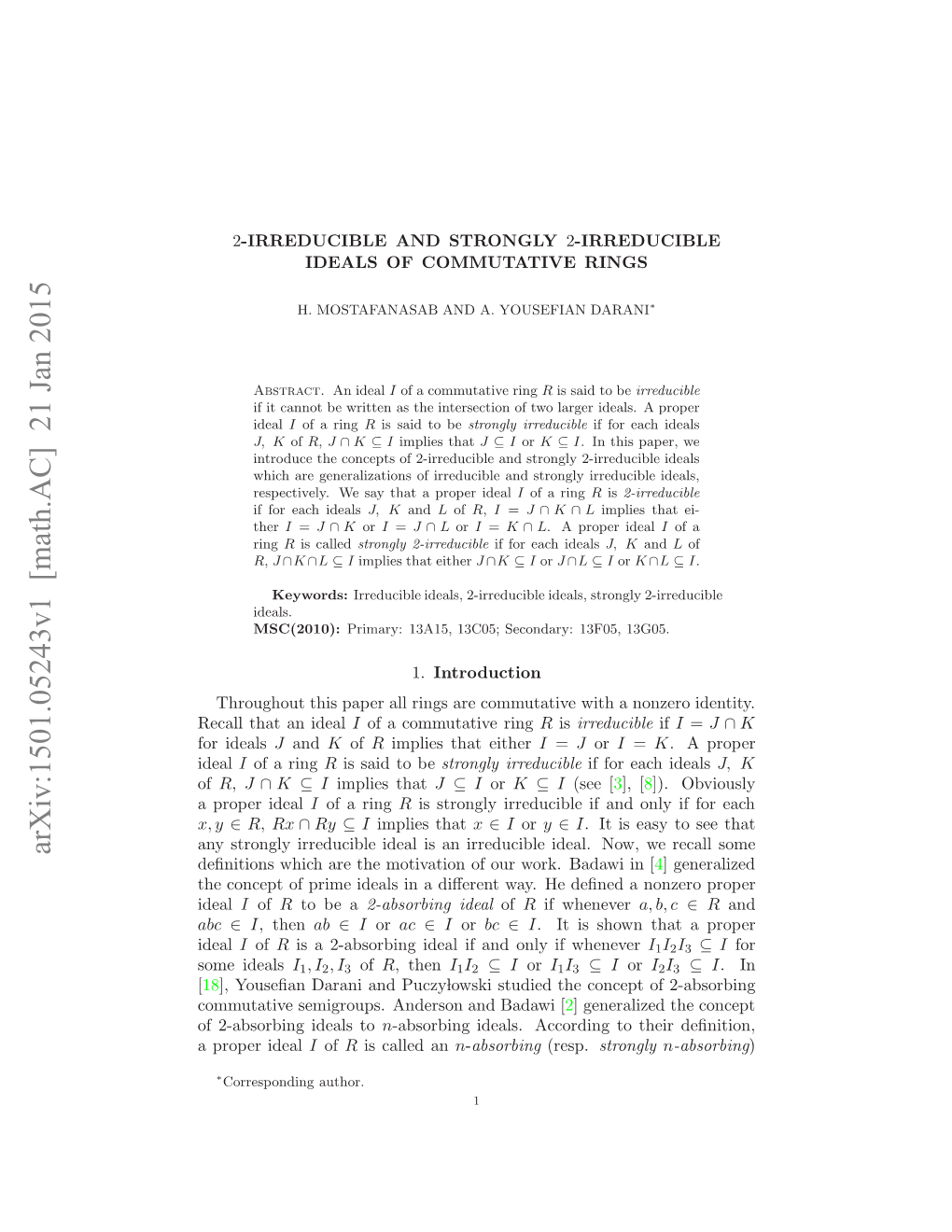 2-Irreducible and Strongly 2-Irreducible Ideals of Commutative Rings