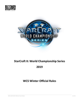 2019 WCS Winter Rules