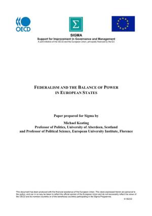 Federalism and the Balance of Power in European States