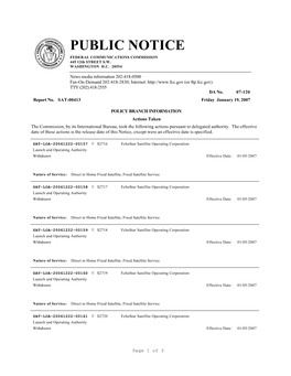 PUBLIC NOTICE FEDERAL COMMUNICATIONS COMMISSION 445 12Th STREET S.W