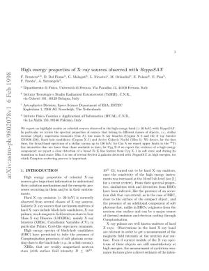 High Energy Properties of X-Ray Sources Observed with Bepposax