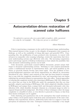 Chapter 5 Autocorrelation-Driven Restoration of Scanned Color Halftones