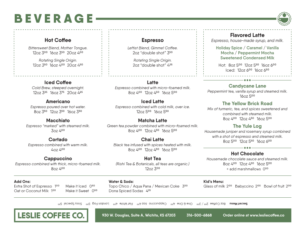 LCC Menu 2020 Winter Beverage Copy