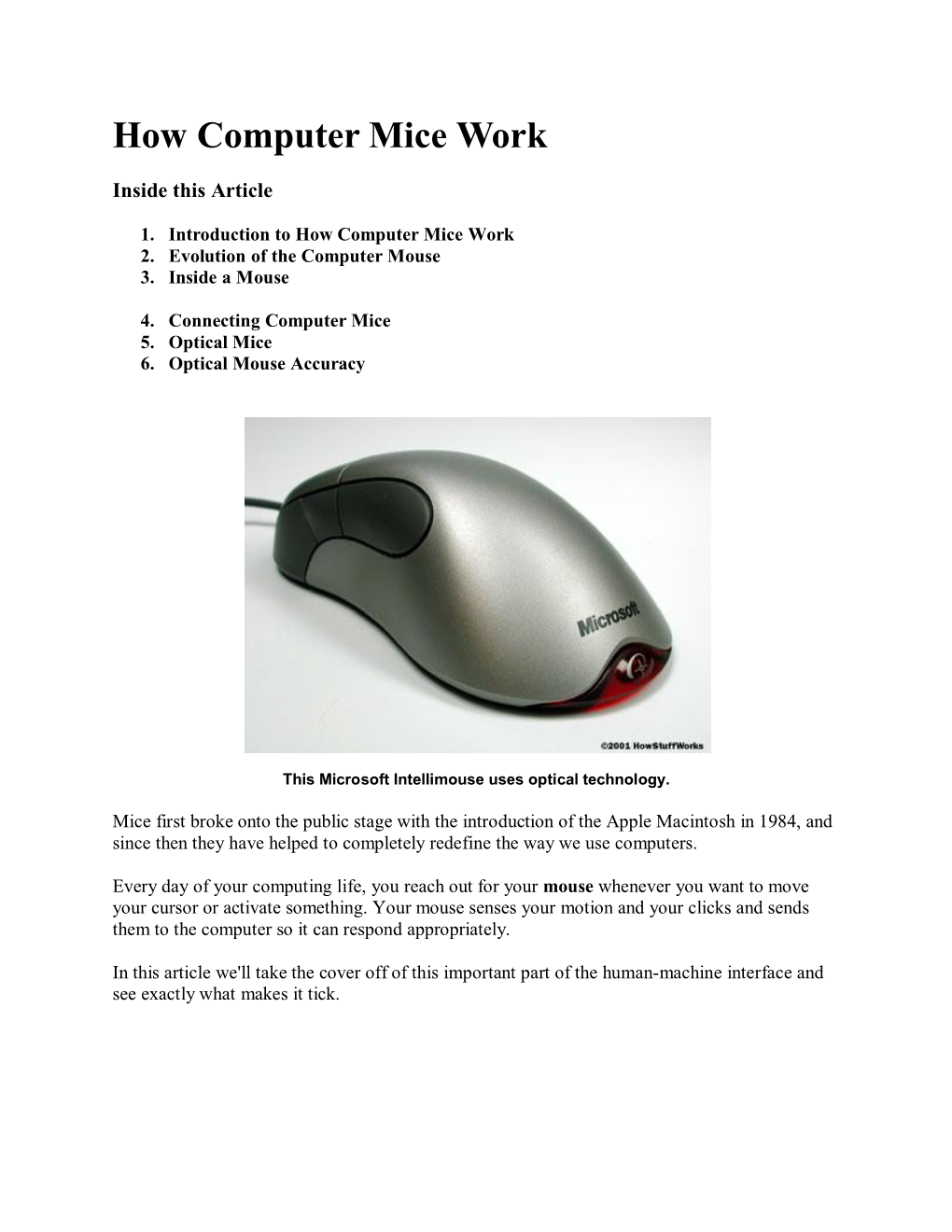 How Computer Mice Work