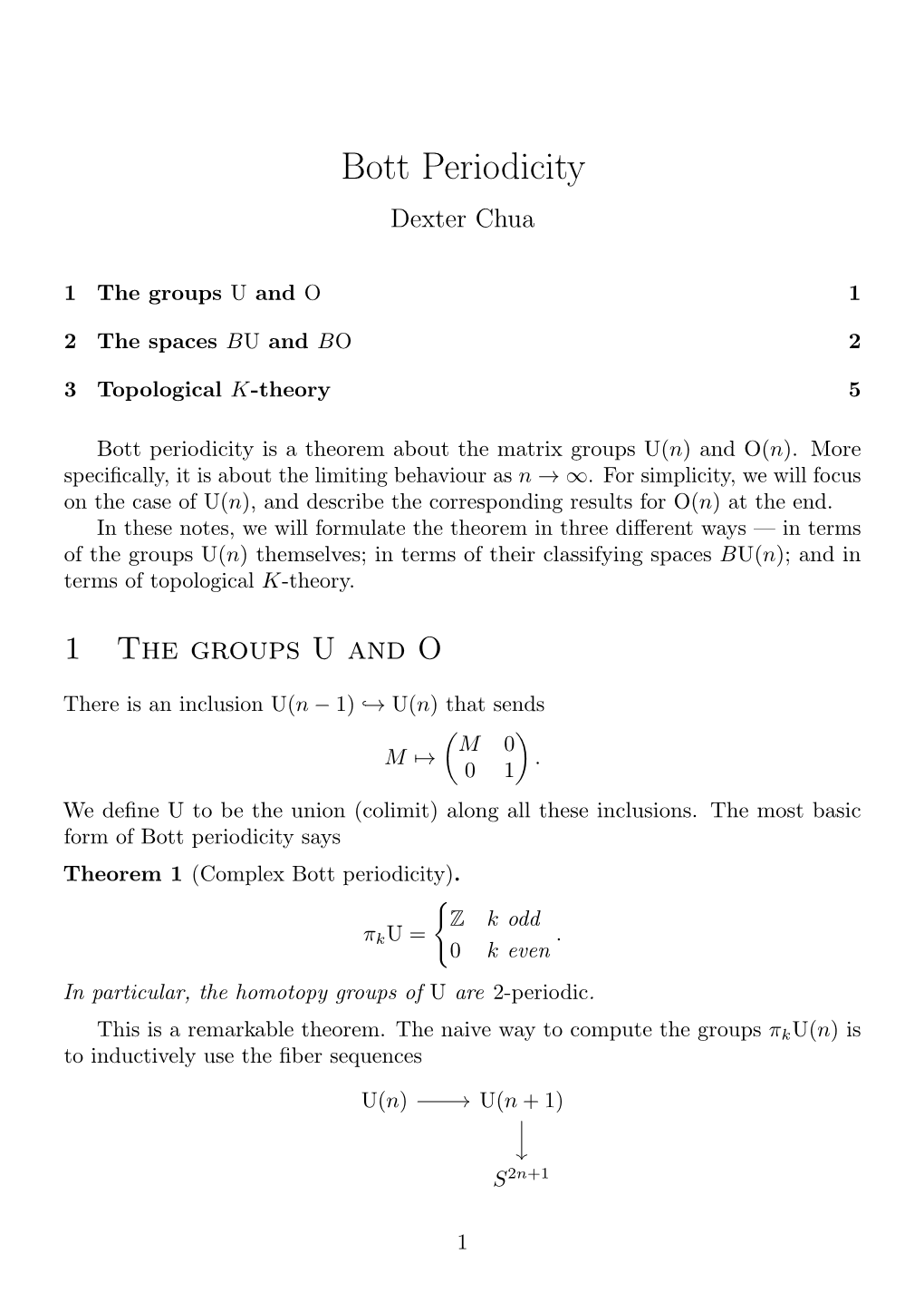 Bott Periodicity Dexter Chua