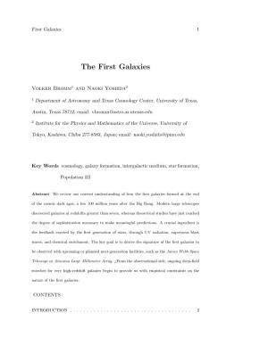 The First Galaxies