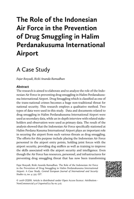 The Role of the Indonesian Air Force in the Prevention of Drug Smuggling in Halim Perdanakusuma International Airport