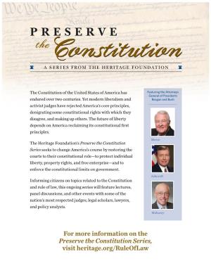 Preserve the Constitution Series