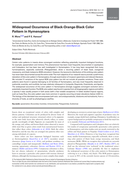 Widespread Occurrence of Black-Orange-Black Color Pattern in Hymenoptera