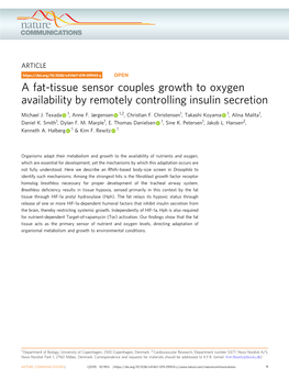 A Fat-Tissue Sensor Couples Growth to Oxygen Availability by Remotely Controlling Insulin Secretion