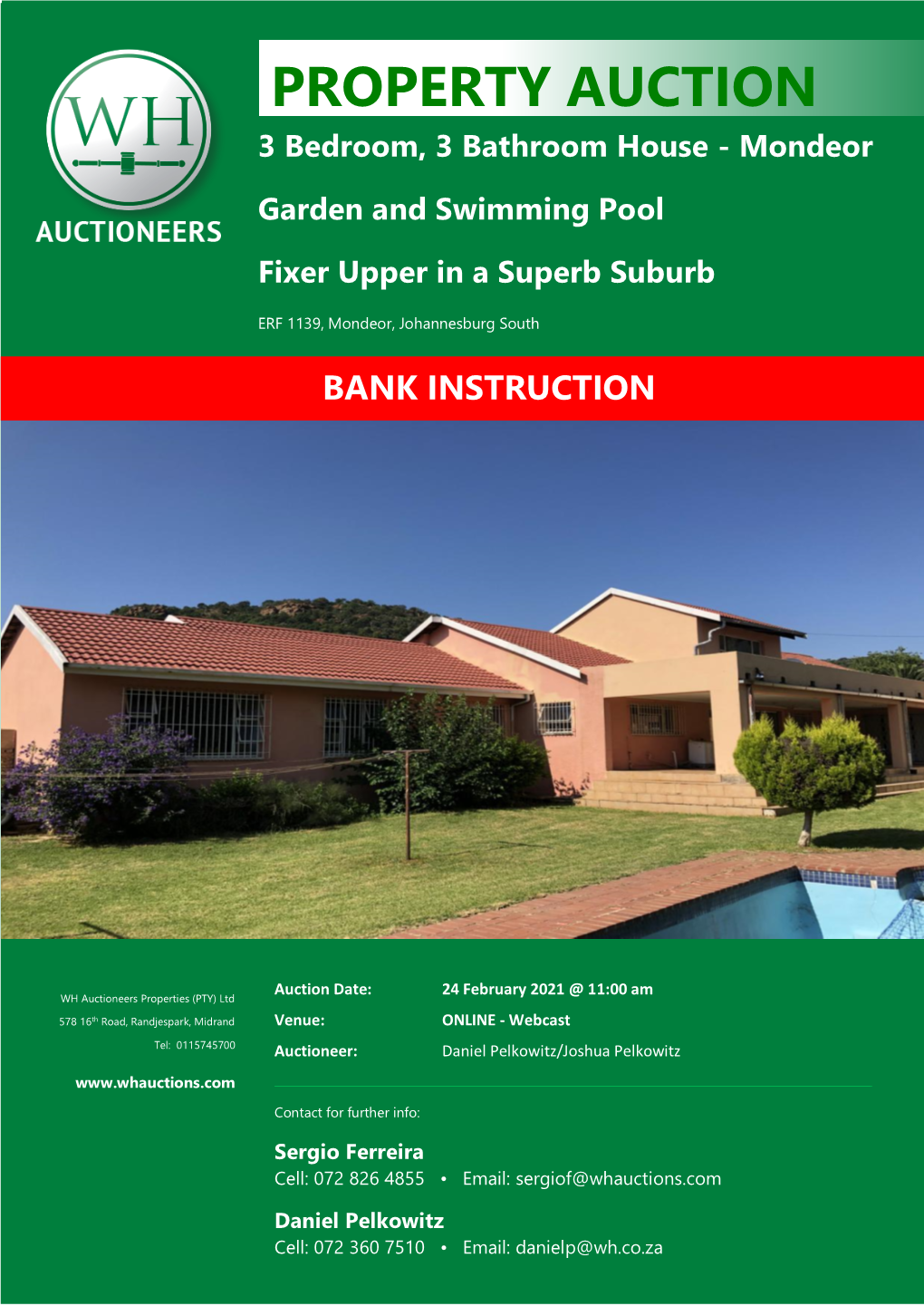 PROPERTY AUCTION AUCTION 3 Bedroom, 3 Bathroom House - Mondeor