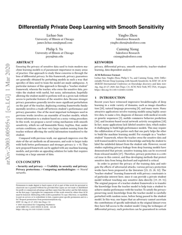 Differentially Private Deep Learning with Smooth Sensitivity