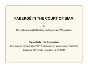 Fabergé in the Court of Siam