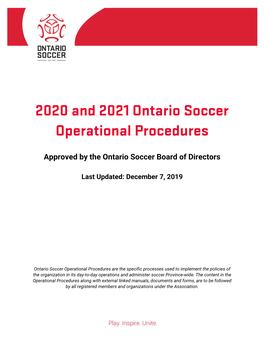 Ontario Soccer Operational-Procedures