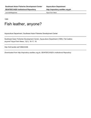 Fish Leather, Anyone?