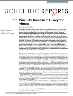Prion-Like Domains in Eukaryotic Viruses George Tetz & Victor Tetz