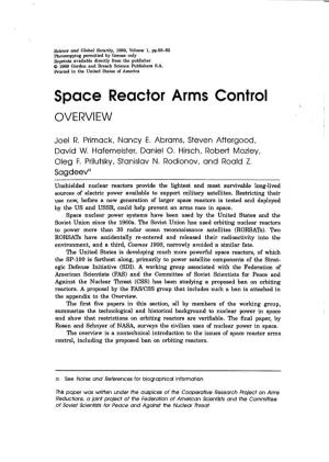 Space Reactor Arms Control L OVERVIEW