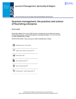 Quantum Management: the Practices and Science of Flourishing Enterprise
