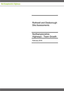 Rothwell and Desborough Site Assessments
