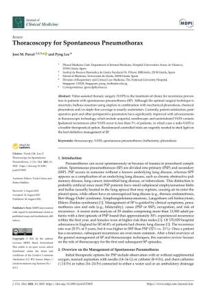 Thoracoscopy for Spontaneous Pneumothorax