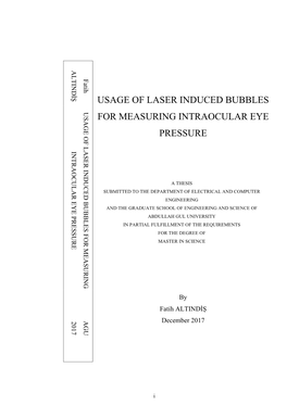 Usage of Laser Induced Bubbles for Measuring Intraocular Eye Pressure
