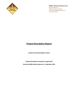 Updated Project Description Report