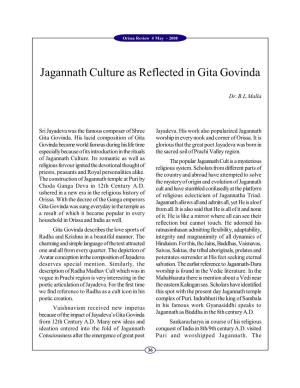 Jagannath Culture As Reflected in Gita Govinda