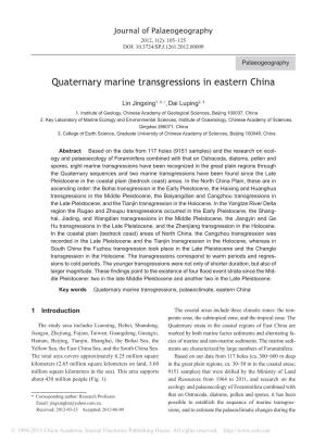 Quaternary Marine Transgressions in Eastern China