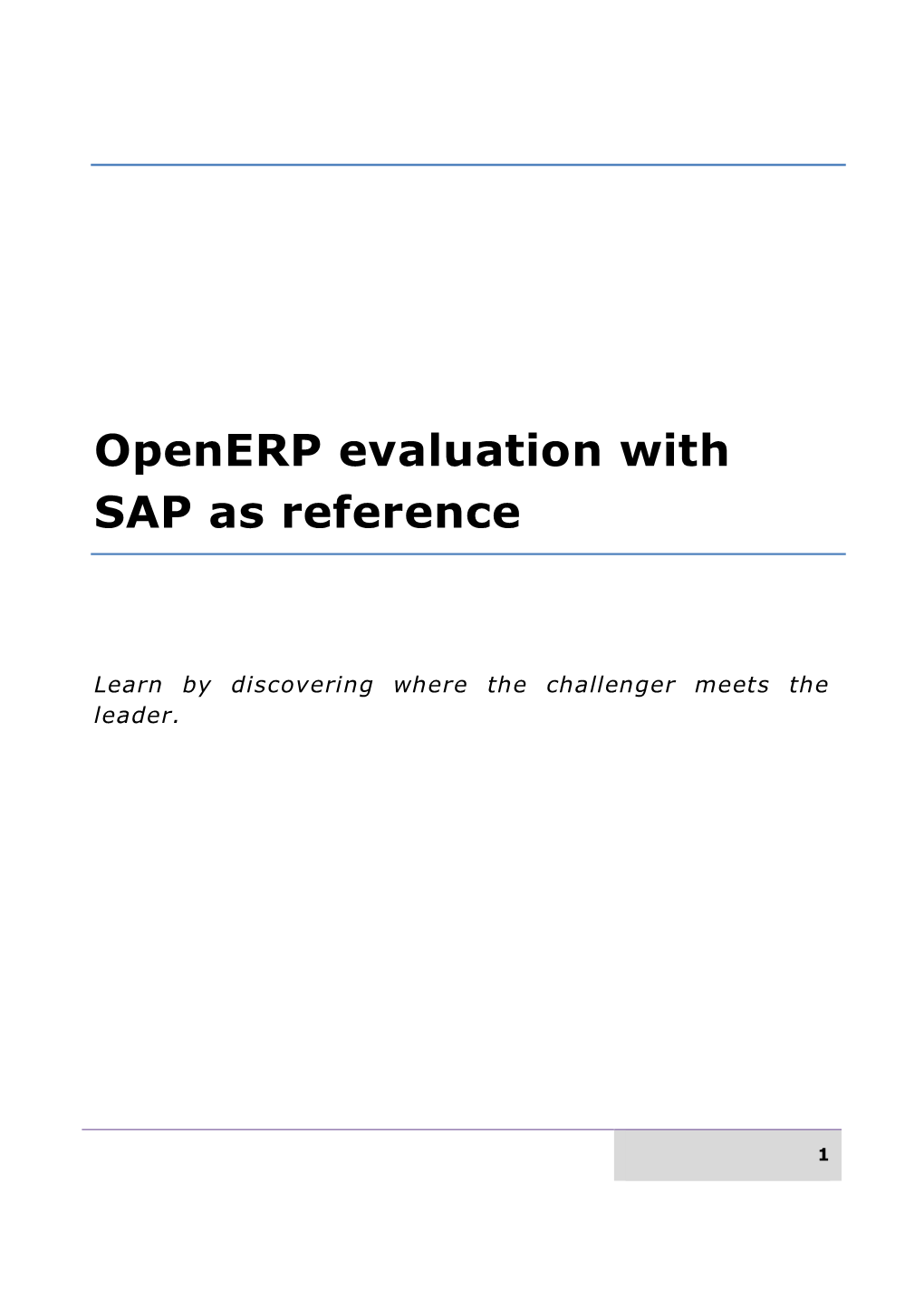 Openerp Evaluation with SAP As Reference