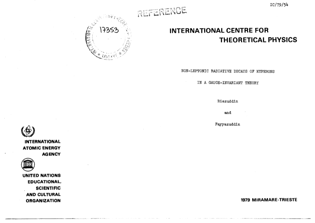 International Centre for Theoretical Physics