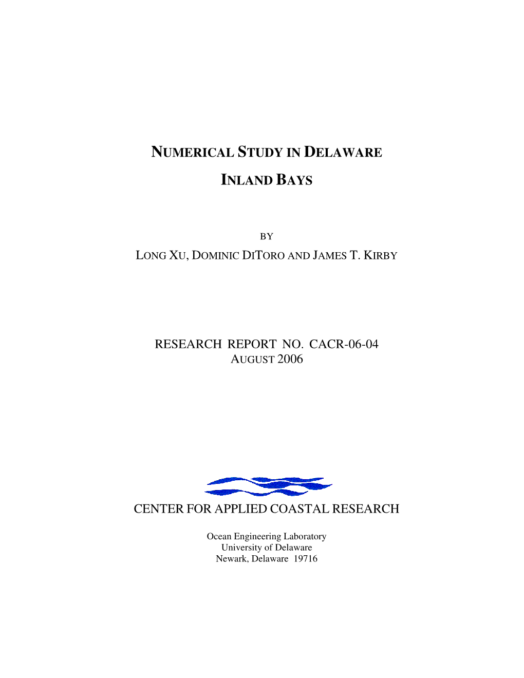 Numerical Study in Delaware Inland Bays