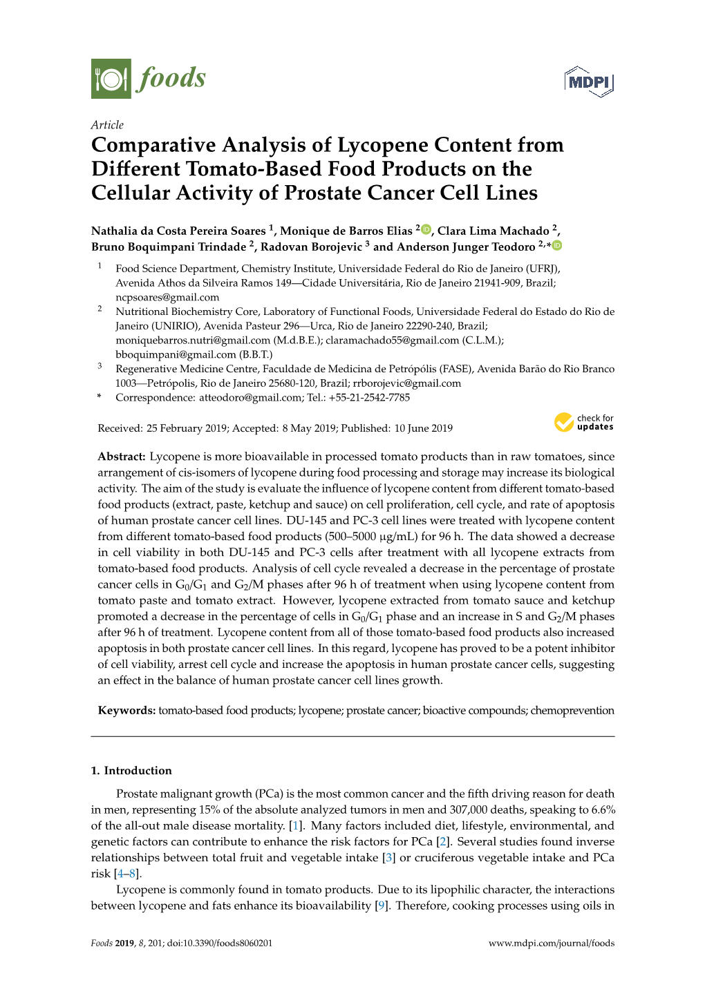 Comparative Analysis of Lycopene Content from Different Tomato