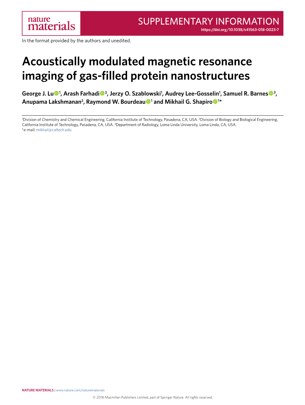 Acoustically Modulated Magnetic Resonance Imaging of Gas-Filled Protein Nanostructures